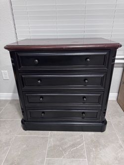 Riverside "Westbury" Two-Tone Lateral File Cabinet — Black & Cherry