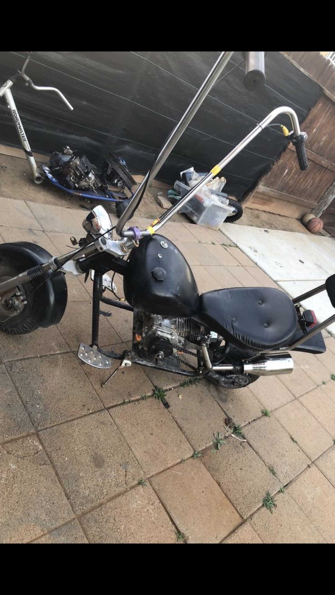 Mini bike chopper frame