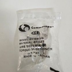 Lot of 5 Brand New Commscope SVGB1G Brass Single Ground Block for Coaxial Cable Systems