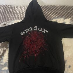 SP5DER BLACK RHINESTONE OG WEB V2 HOODIE
