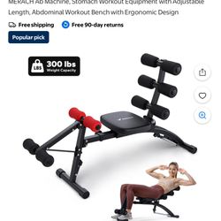 MERACH Ab Machine, Stomach Workout Equipment with Adjustable Length, Abdominal Workout Bench with Ergonomic Design