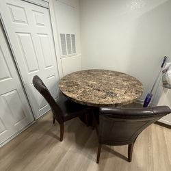 Marble/hardwood Dining Set