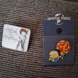 Universal Studios pins- Despicable Me minion, Attitude is Everything chic