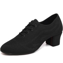 Foralod Women’s Black Lace-Up Jazz Dance Shoes – Size 10W