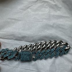 9” Iced Out Clasp VVS1 Moissanite Silver Miami Cuban Link Bracelet 14MM Hip Hop