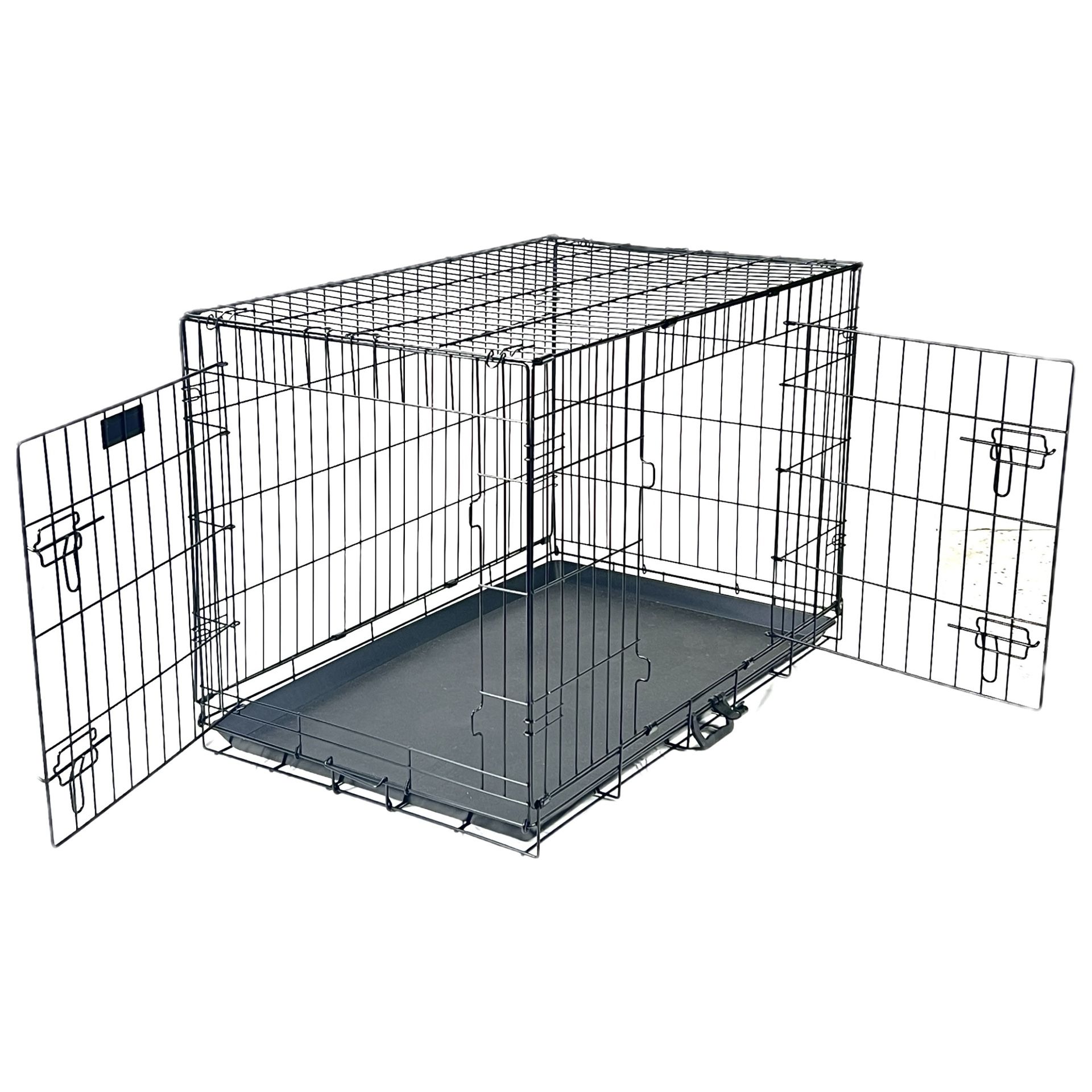 Dog Crate, Wire Double Door Cage For Dog, 36”