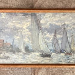 Claude Monet - Les Barques - Regales a Argenteuil - Vintage 1987 Lithograph 