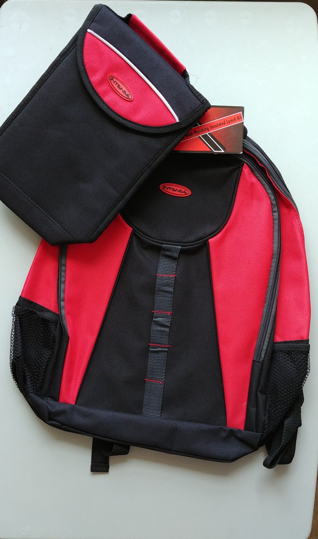 New Intense Red Backpack & Insulated Lunch bag for Work School