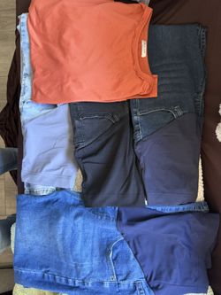 Maternity Denim Pants Comfy Slim Pregnancy Pants