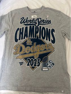 Los Angeles Dodgers Fanatics 2025 World Series Champions Locker Room Authentic T-Shirt - Steel