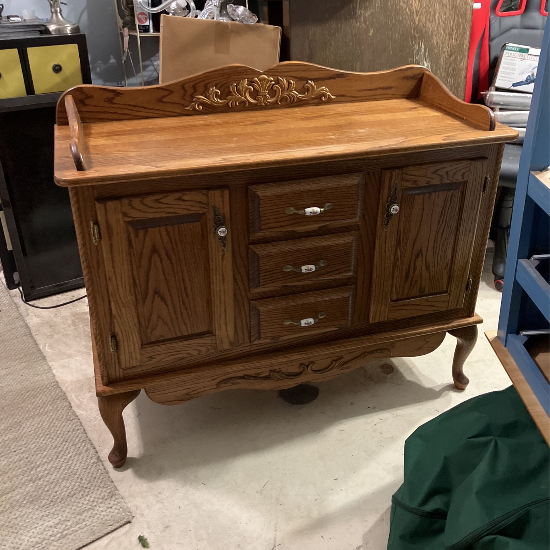 Solid Wood Side Board- 45 1/2” Wide- 18” Deep -39” Tallest Area-