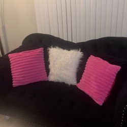 Black Truffle Suede Sofa & Love Seat Set