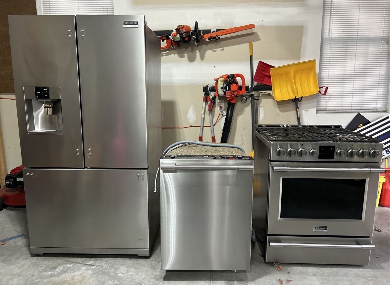 Frigidaire Professional Appliance Suite Package Range, Dishwasher, Refrigerator