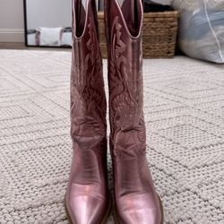 Metallic Pink Boots