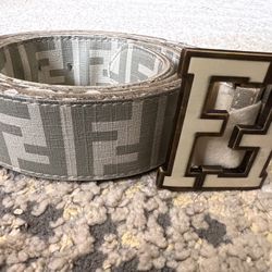 Fendi Beige Color Mens Belt, Not Gucci, Prada, Louis Vuitton 