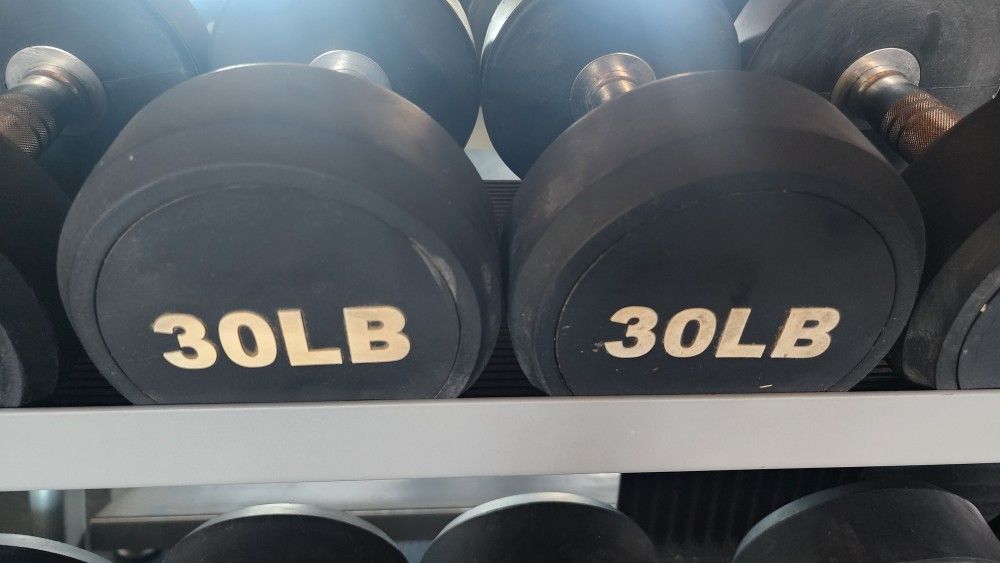 30lb Pro Style Rubber Dumbbell
