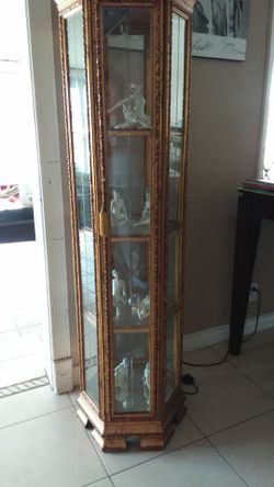 Antique Italian mongelli Vitrine with light ,