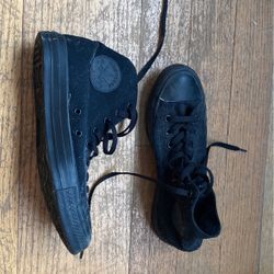 Converse High Top Shoes All Black 7.5 Mens 