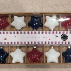 New LED Lighted 10ft Garland Acrylic Stars 