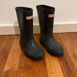 Hunter Rubber Boots Rain Navy Black Kids Child Size 10