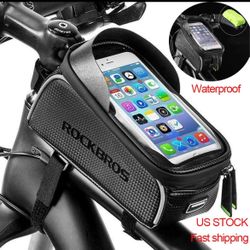ROCKBROS Bike Front Top Tube Frame Bag Waterproof Cycling Phone Case 