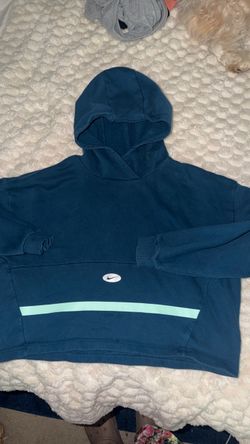 Nike Pullover Cropped Hoodie Teal Blue