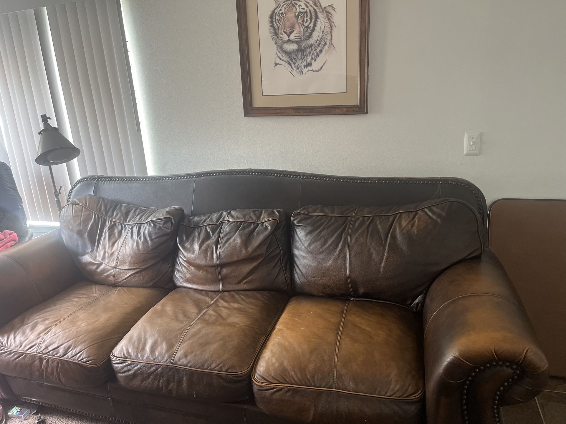 Leather nail head, trim sofa
