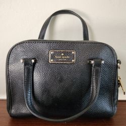Kate Spade Black Leather Purse Small Makeup Handbag Read Description 
