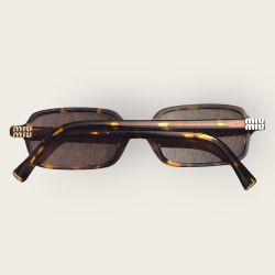 MIU MIU MU 11ZS 14L20I Havana Honey Light Purple Lens Women Sunglasses AUTHENTIC
