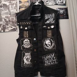 Crust Punk Vest With Patches 