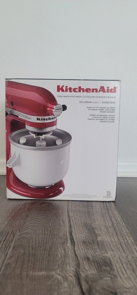 KitchenAid KICA0WH Ice Cream Maker Attachment-8qt