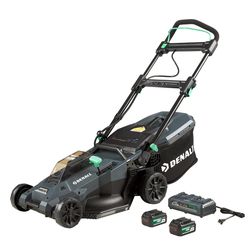  Denali by SKIL 20V Brushless 18-Inch Push Lawn Mower Kit, Includes Two 4.0 Ah Lithium Batteries & Dual Port Charger