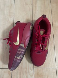 Nike IsoFly "Gym Red/Team Red/Dark Team Red/Metallic Gold" Grade School Boys' Basketball Shoe
