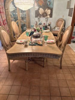 French Provincial Dining Table with Chairs