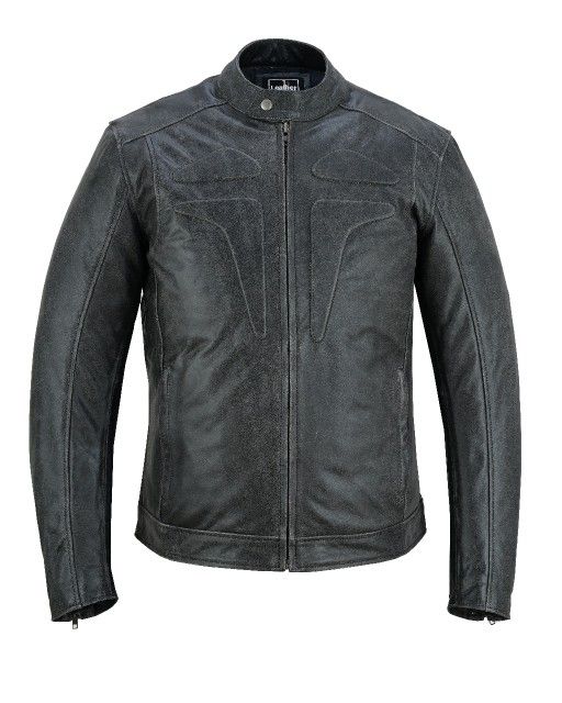 Grey Leather Jacket Men