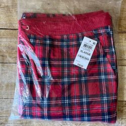 Family Zone Men's Red and Blue Holiday Plaid Pajama Pants XL NWT