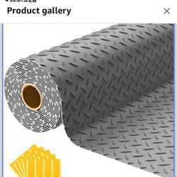New in box NarwooAuto 7.5x25 FT Garage Floor Mat, 2.8mm Thickened PVC Flooring Roll for Under Car, 188 SQFT Diamond Plate Gray Garage Mats for Garage,