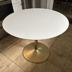 White and Gold Tulip Table