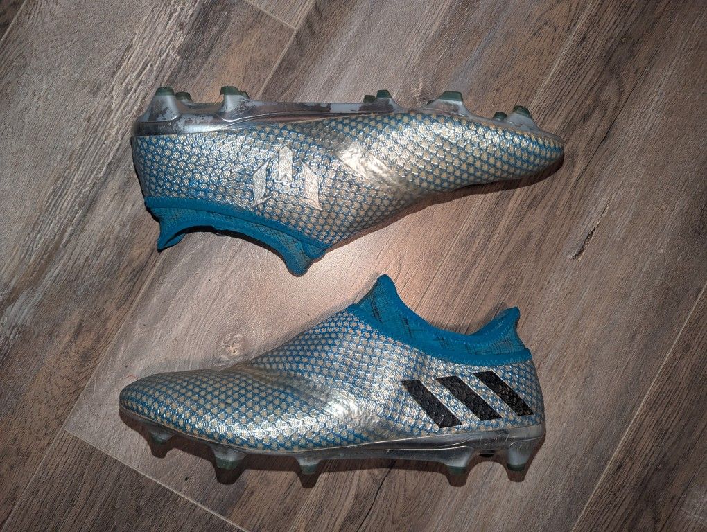 Adidas Messi Pureagility Silver Blue Left Adidas Messi 16+
