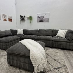 Gray Sectional Modular Couch - Free Delivery