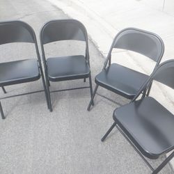 Brand New Black Metal Folding Chair 