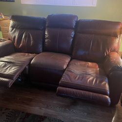 Leather Reclining Sofa 