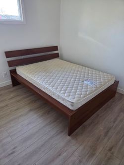 Full Size Modern Wood Platform Bed Frame (+ Optional Free Mattress)