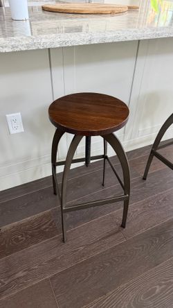 Industrial Adjustable Bar Stools (Set of 4)