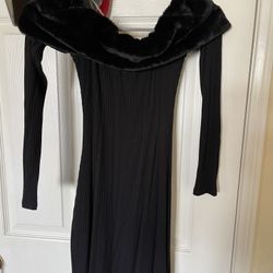 Small Desss With Fur Collar 