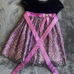 Toddler Girl Purple And Black Dress