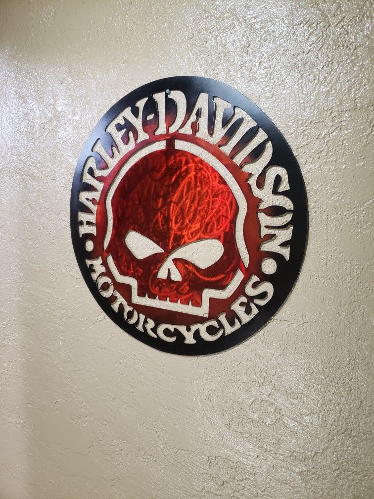 Harley Davidson Skull Sign