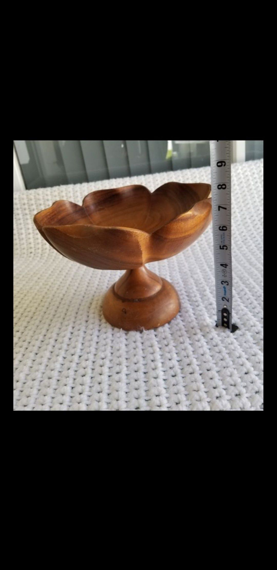 Vintage Monkeypod Wood Vase.