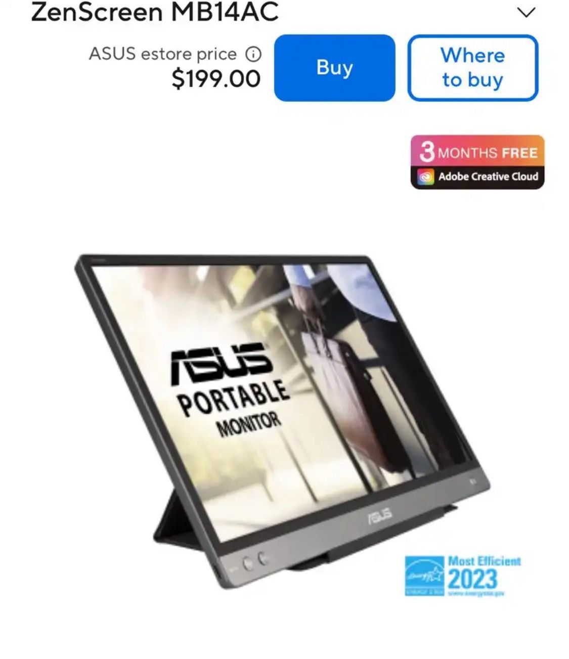 Portable Monitor - ASUS ZenScreen MB14AC