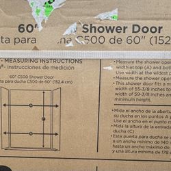 Delta Frameless Sliding Shower Door in Nickel / Puerta de ducha corrediza en níquel